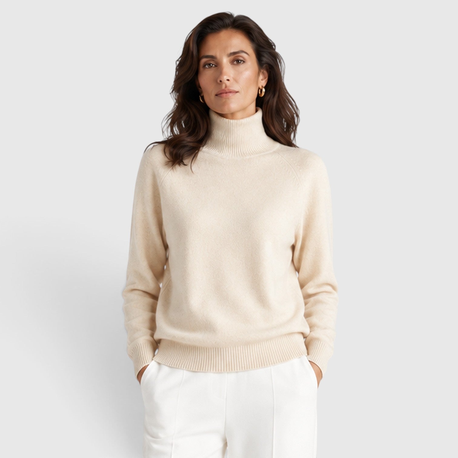 Monvaline | Women's Wool Knit Roll Neck Jumper for Warm Everyday Wear