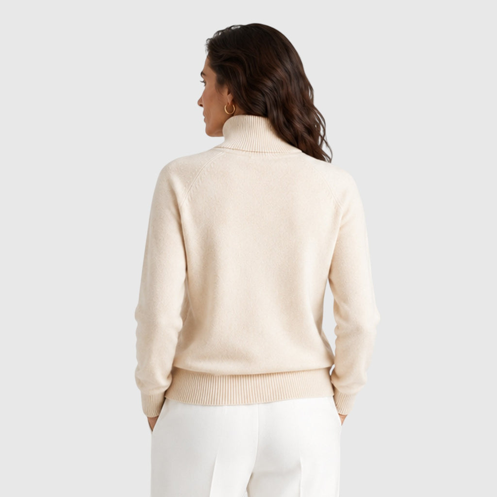 Monvaline | Women's Wool Knit Roll Neck Jumper for Warm Everyday Wear