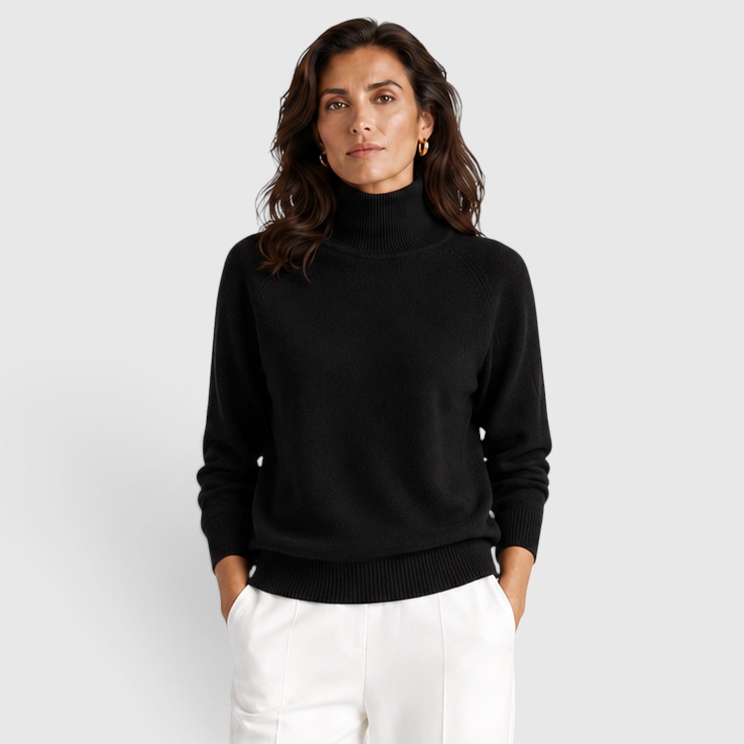 Monvaline | Women's Wool Knit Roll Neck Jumper for Warm Everyday Wear