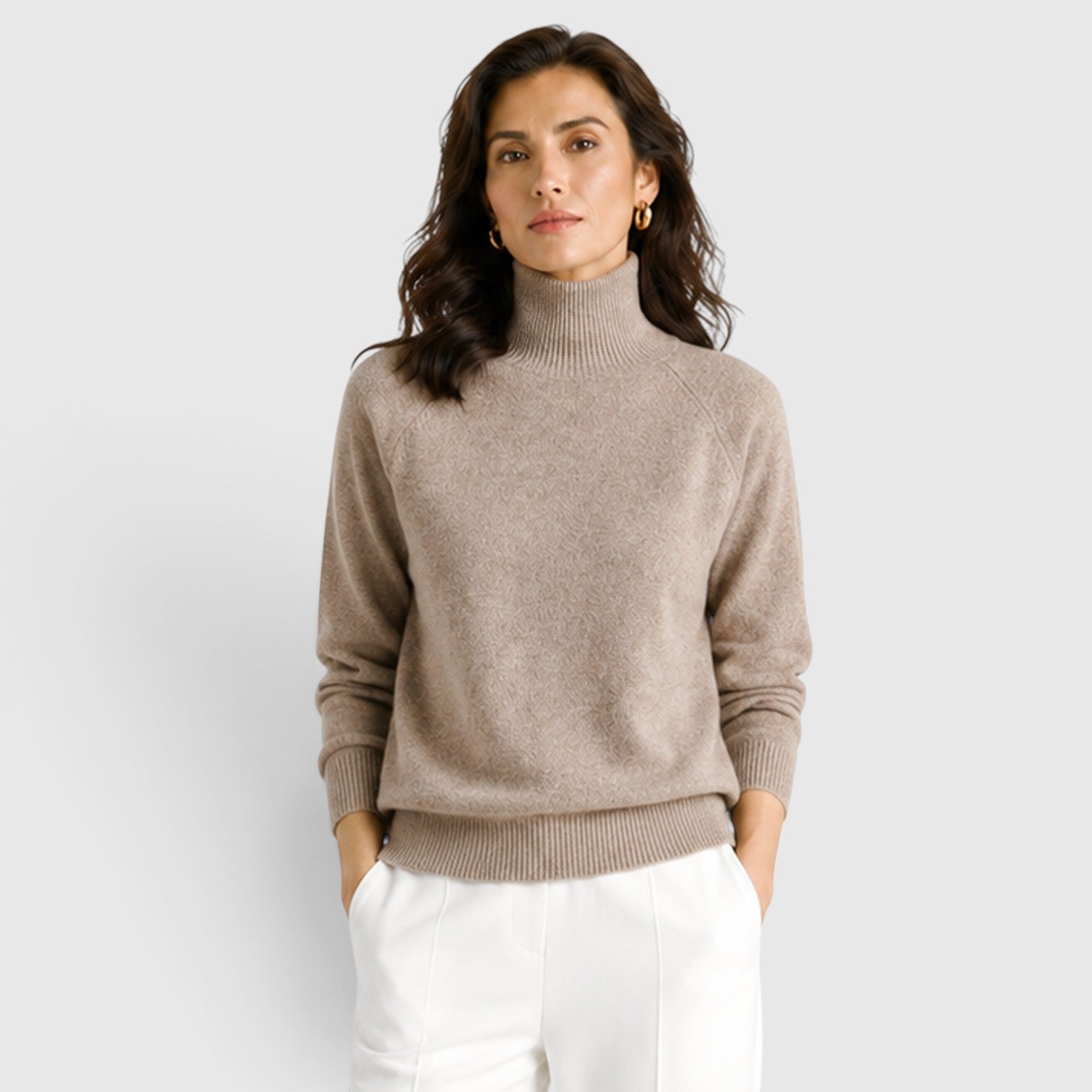 Monvaline | Women's Wool Knit Roll Neck Jumper for Warm Everyday Wear