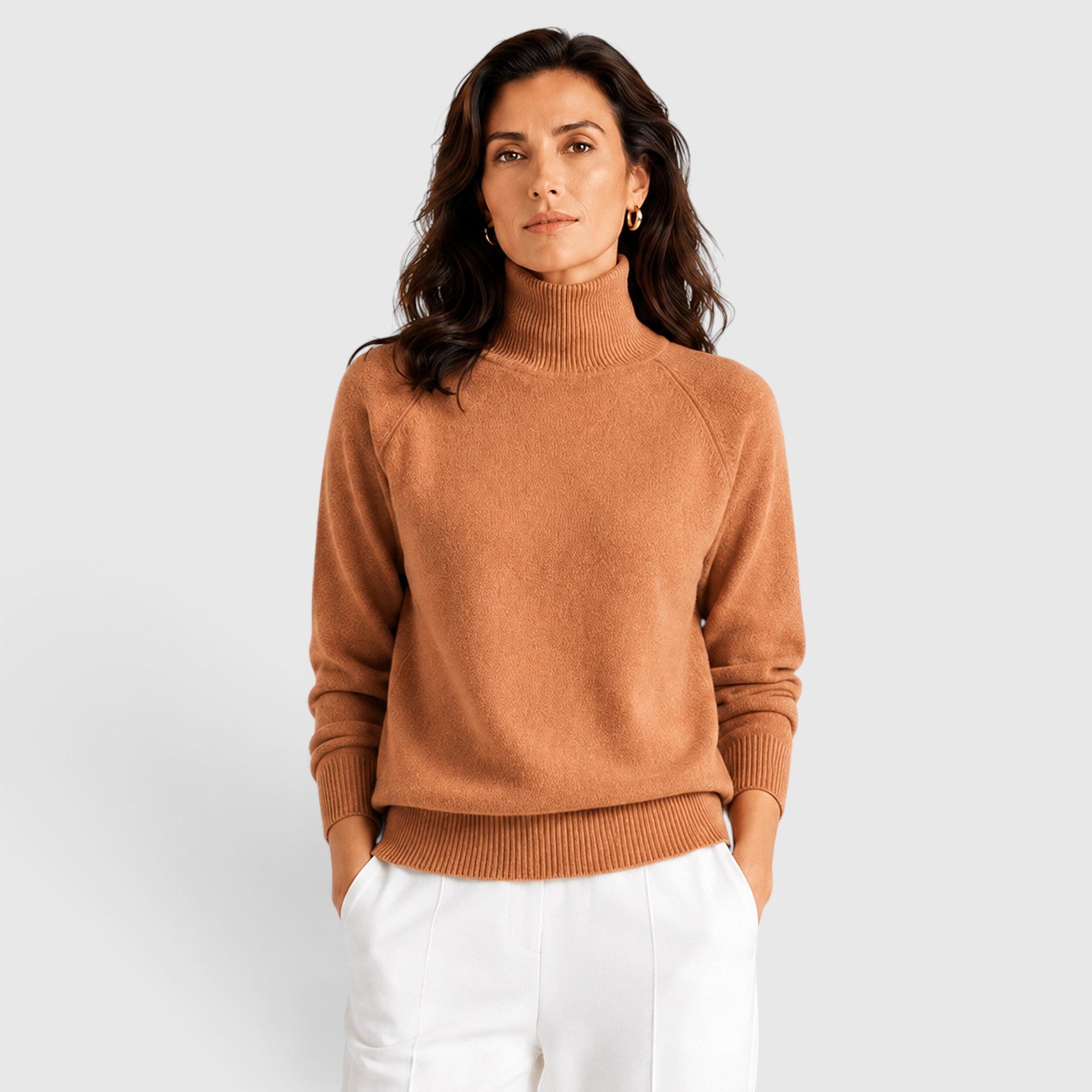 Monvaline | Women's Wool Knit Roll Neck Jumper for Warm Everyday Wear