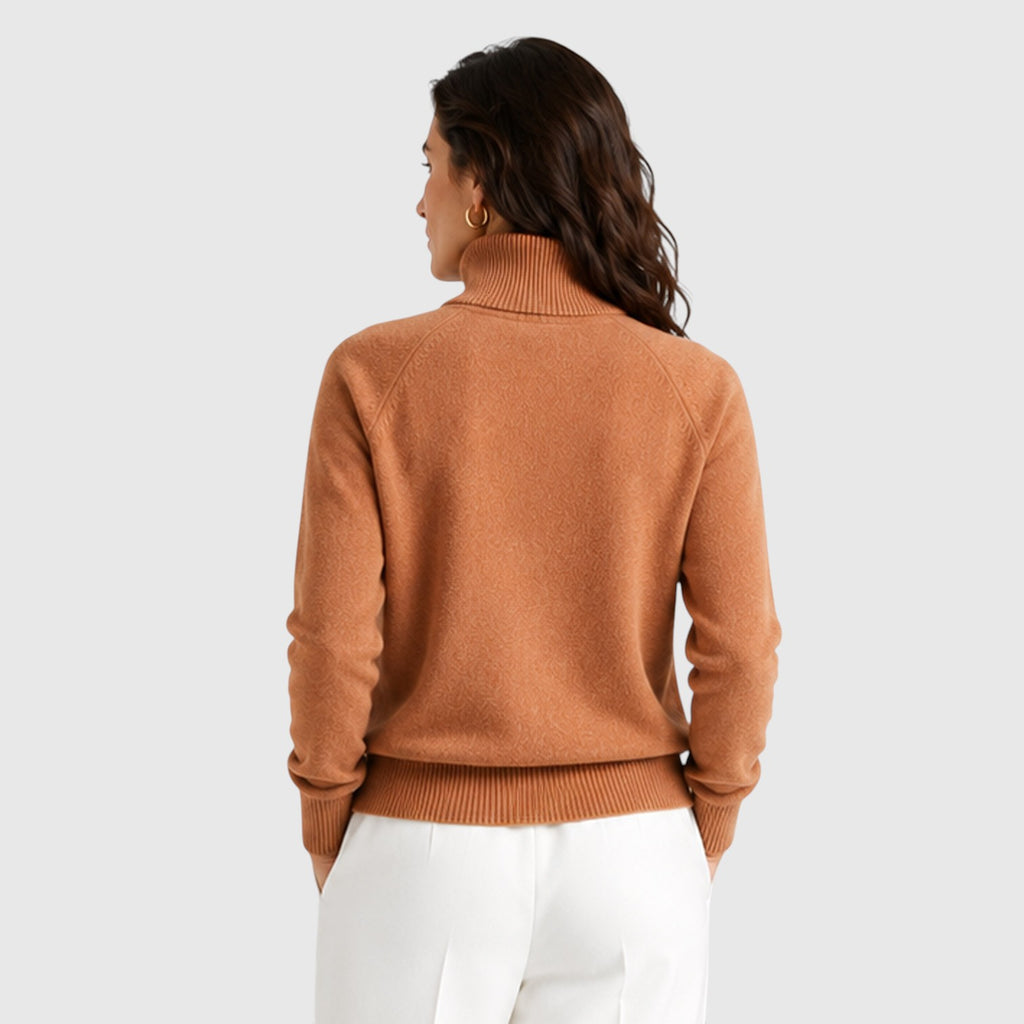 Monvaline | Women's Wool Knit Roll Neck Jumper for Warm Everyday Wear