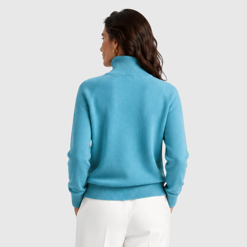 Monvaline | Women's Wool Knit Roll Neck Jumper for Warm Everyday Wear