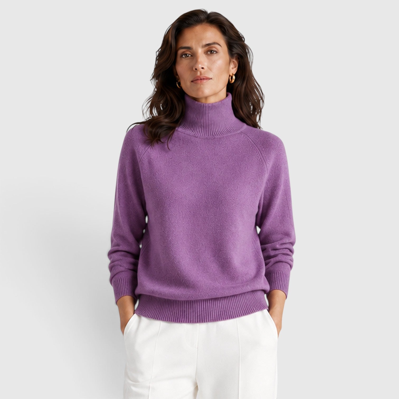 Monvaline | Women's Wool Knit Roll Neck Jumper for Warm Everyday Wear