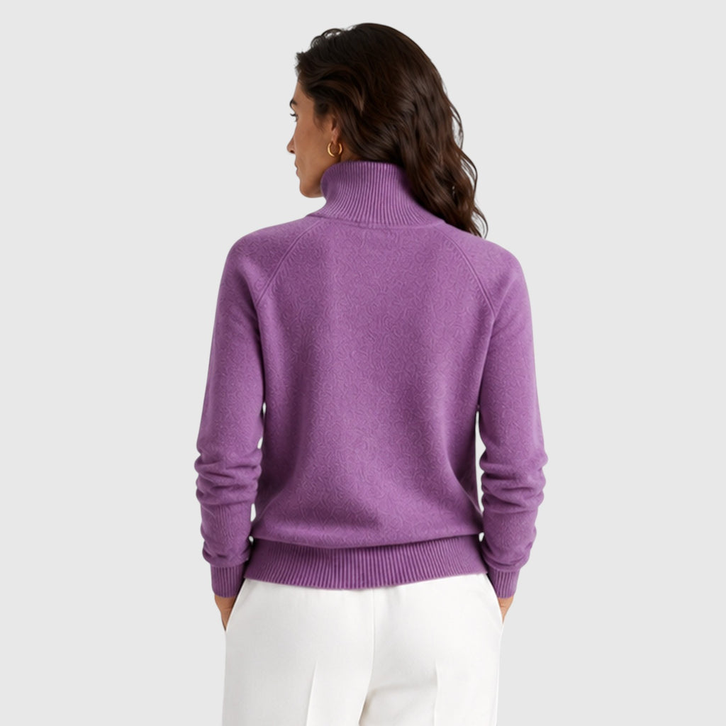 Monvaline | Women's Wool Knit Roll Neck Jumper for Warm Everyday Wear