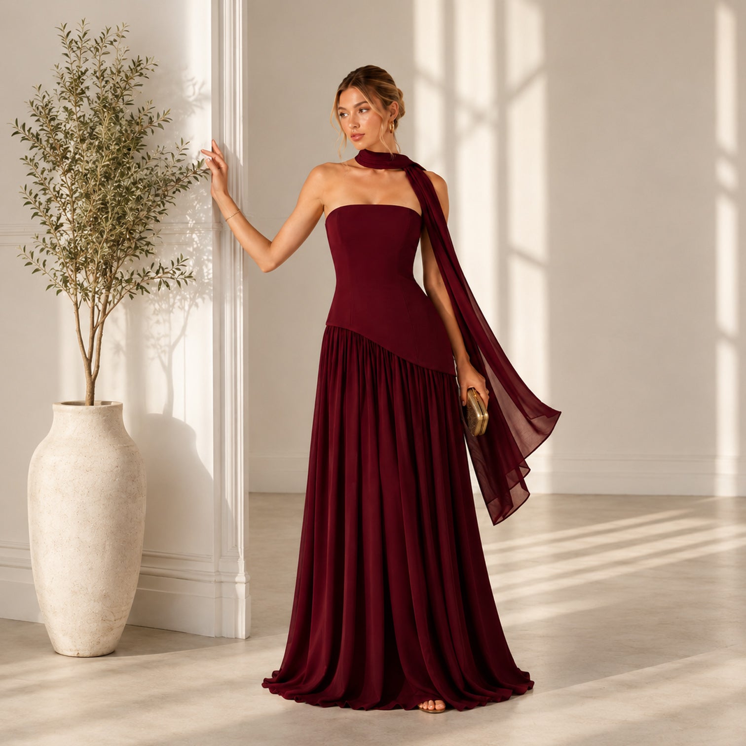 Monvaline | Women's Sleeveless Backless Maxi Dress Slim Fit Evening Dress