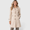 Women's Single-Breasted Trench Coat – Buttoned Tailored Jacket