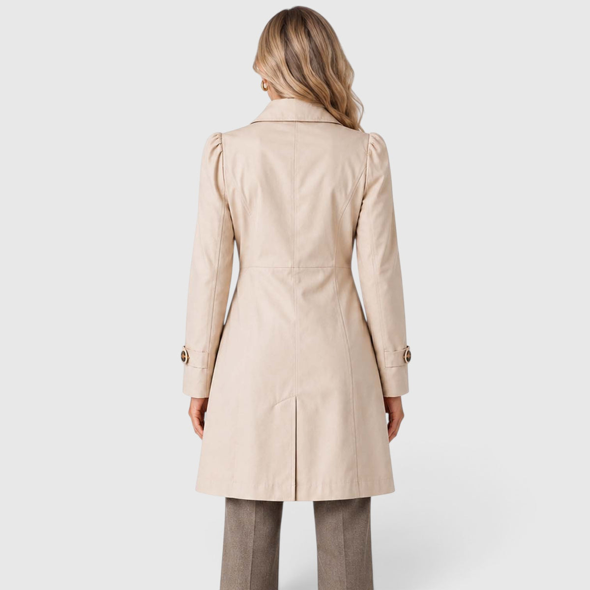 Women's Single-Breasted Trench Coat – Buttoned Tailored Jacket